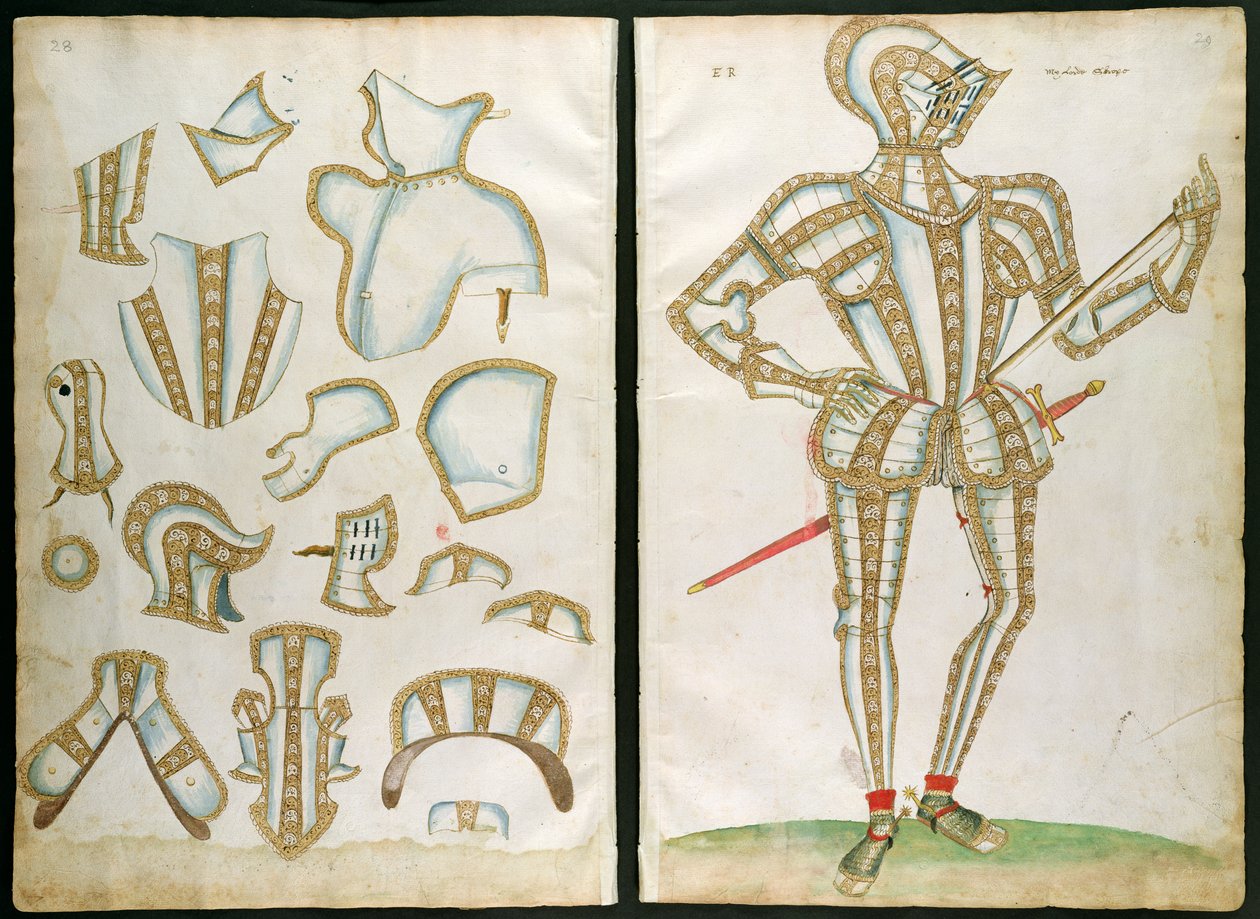 Suit of Armour for My Lorde Skrope, from 'An Elizabethan Armourer's ...