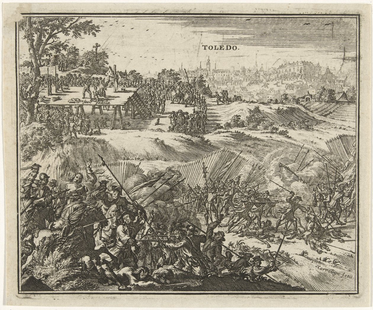 Battle of Toledo (Revolt of the Comuneros) by Jacobus Harrewijn