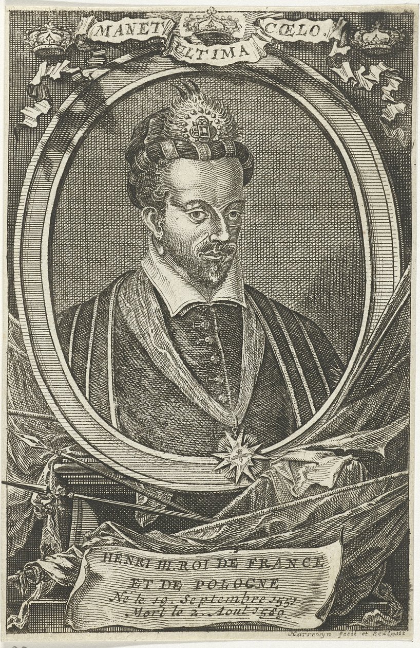 Portrait of Henry III of France, King of Poland and Grand Duke of Lithuania by Jacobus Harrewijn