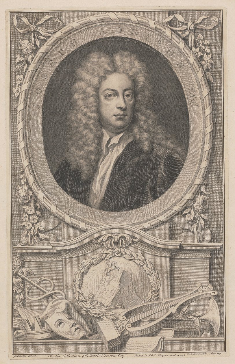 Joseph Addison Esquire by Jacobus Houbraken