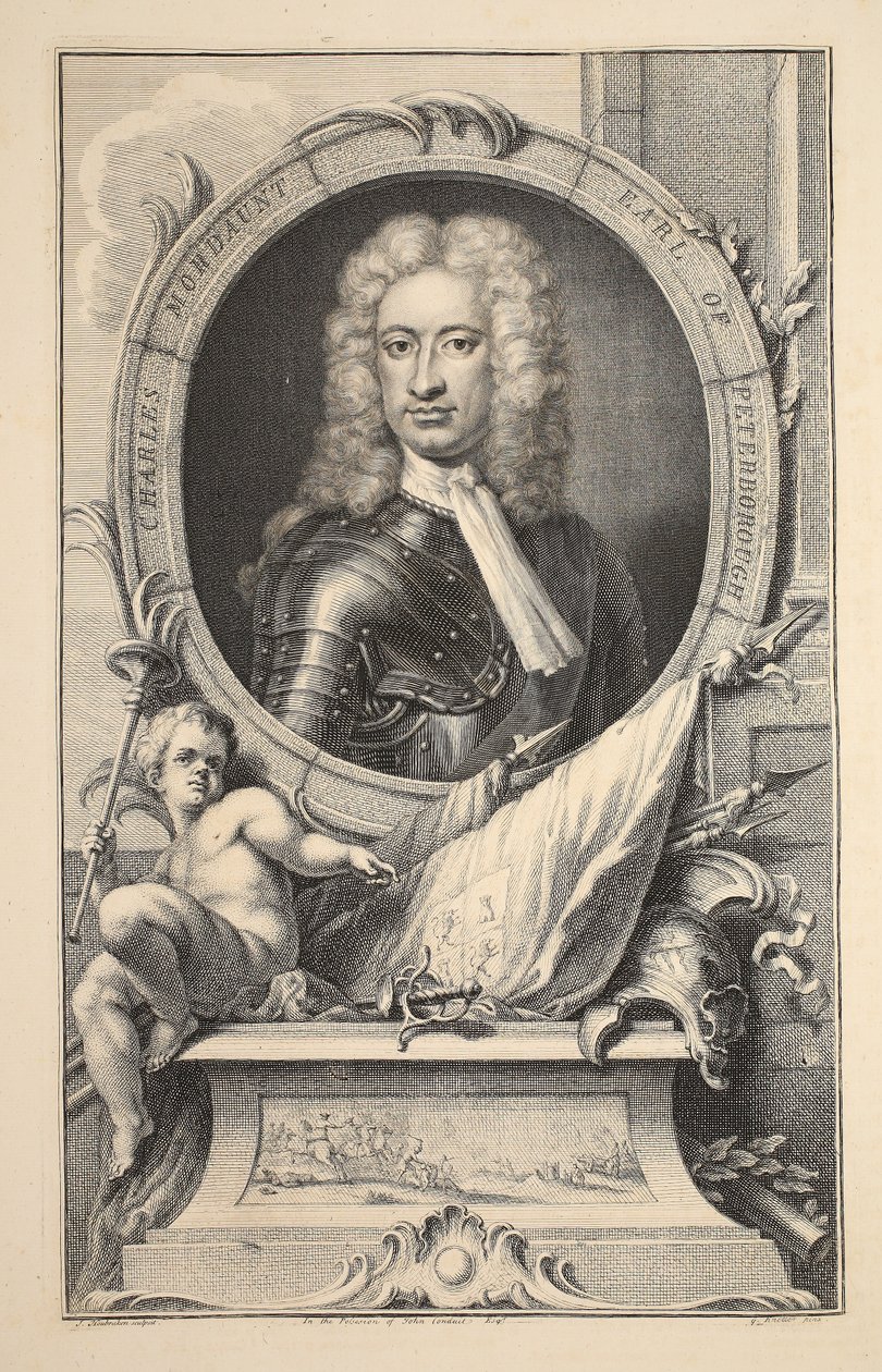 Portrait of Charles Mordaunt, Earl of Peterborough, illustration from 