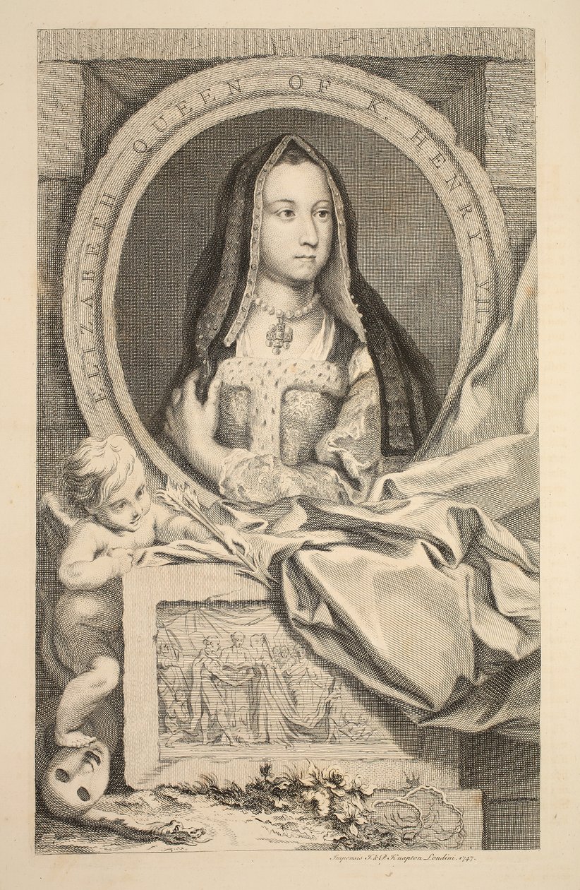 Portrait of Elizabeth, Queen of Henry VII, illustration from 