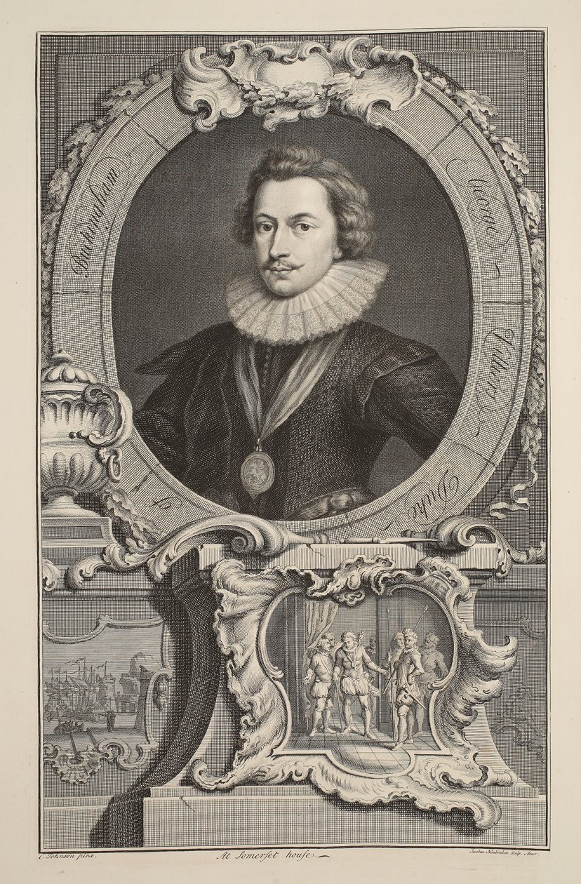 Portrait of George Villiers, Duke of Buckingham, illustration from 