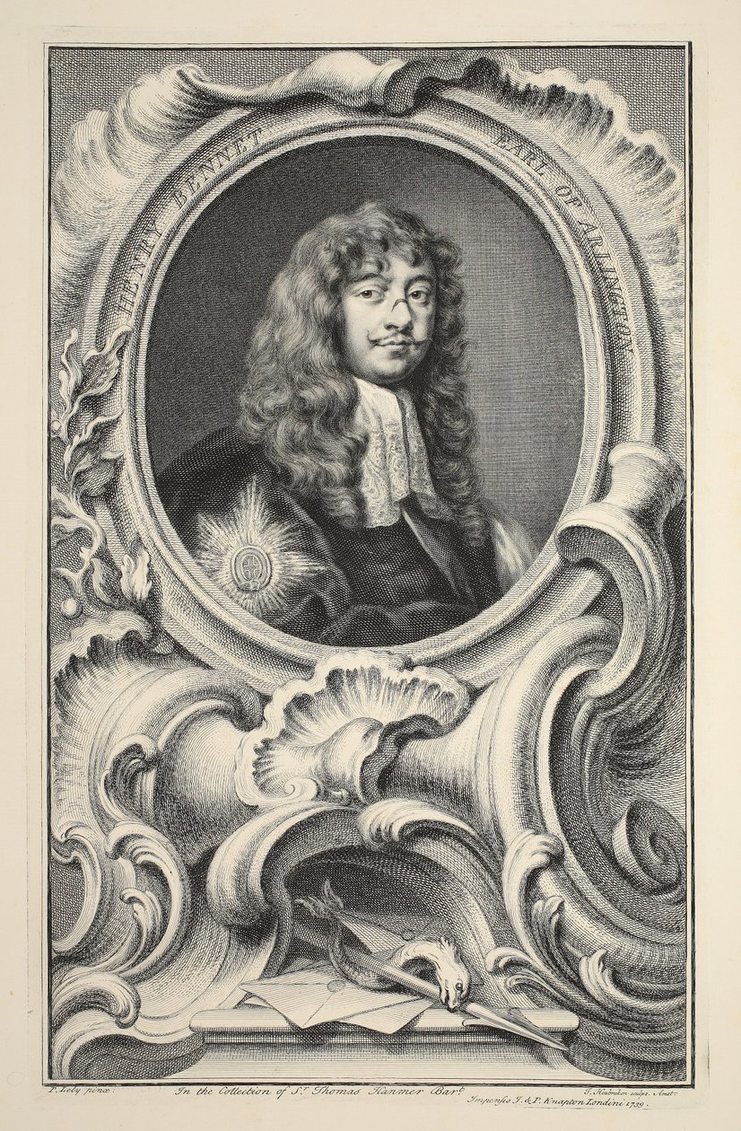 Portrait of Henry Bennet, Earl of Arlington, illustration from 