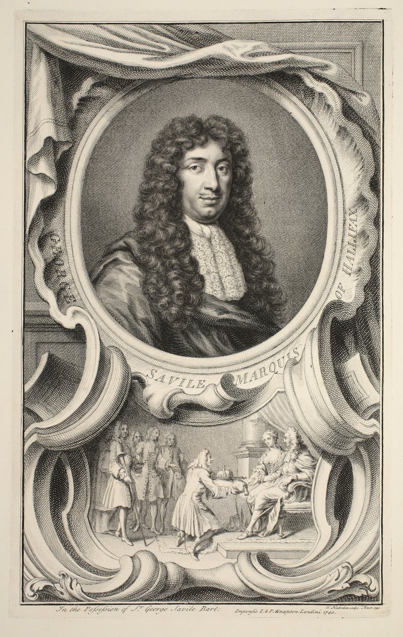 Portrait of Savile, Marquis of Halifax, illustration from 