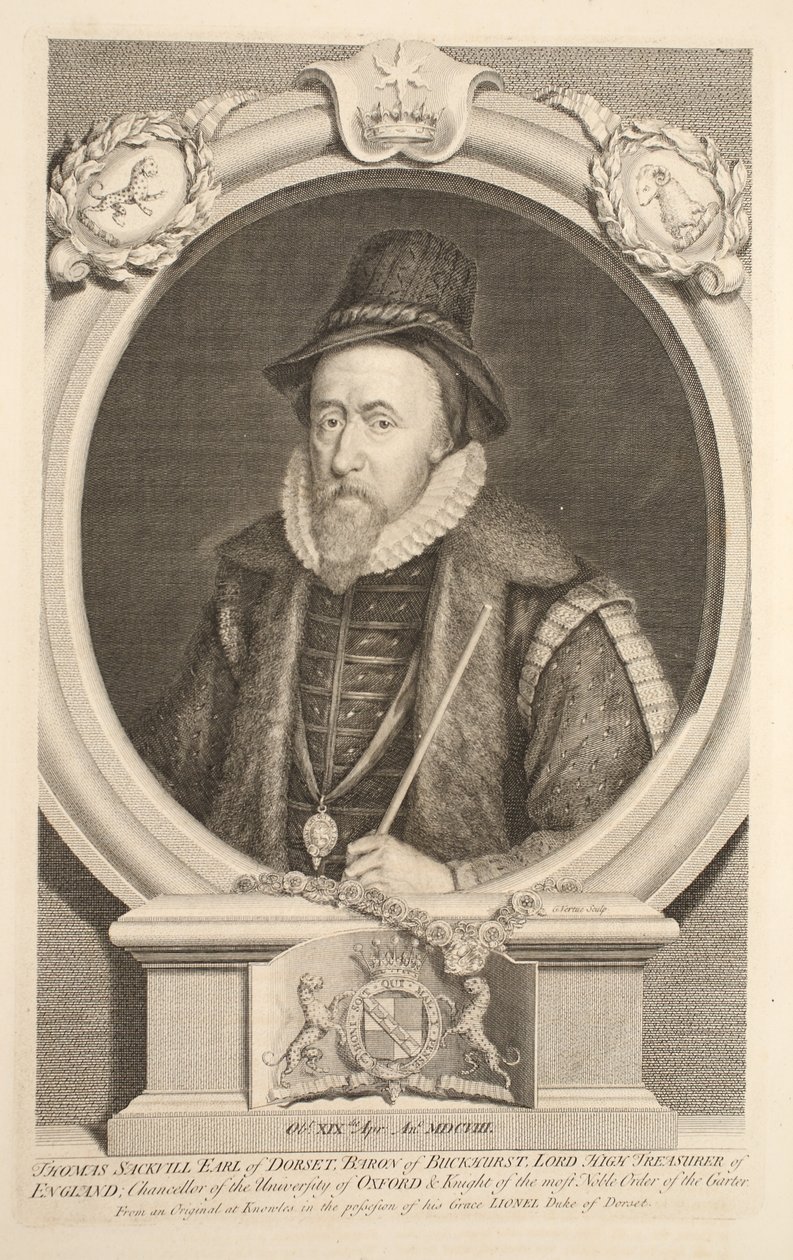 Portrait of Thomas Sackville, Earl of Dorset, Baron of Buckhurst, illustration from 