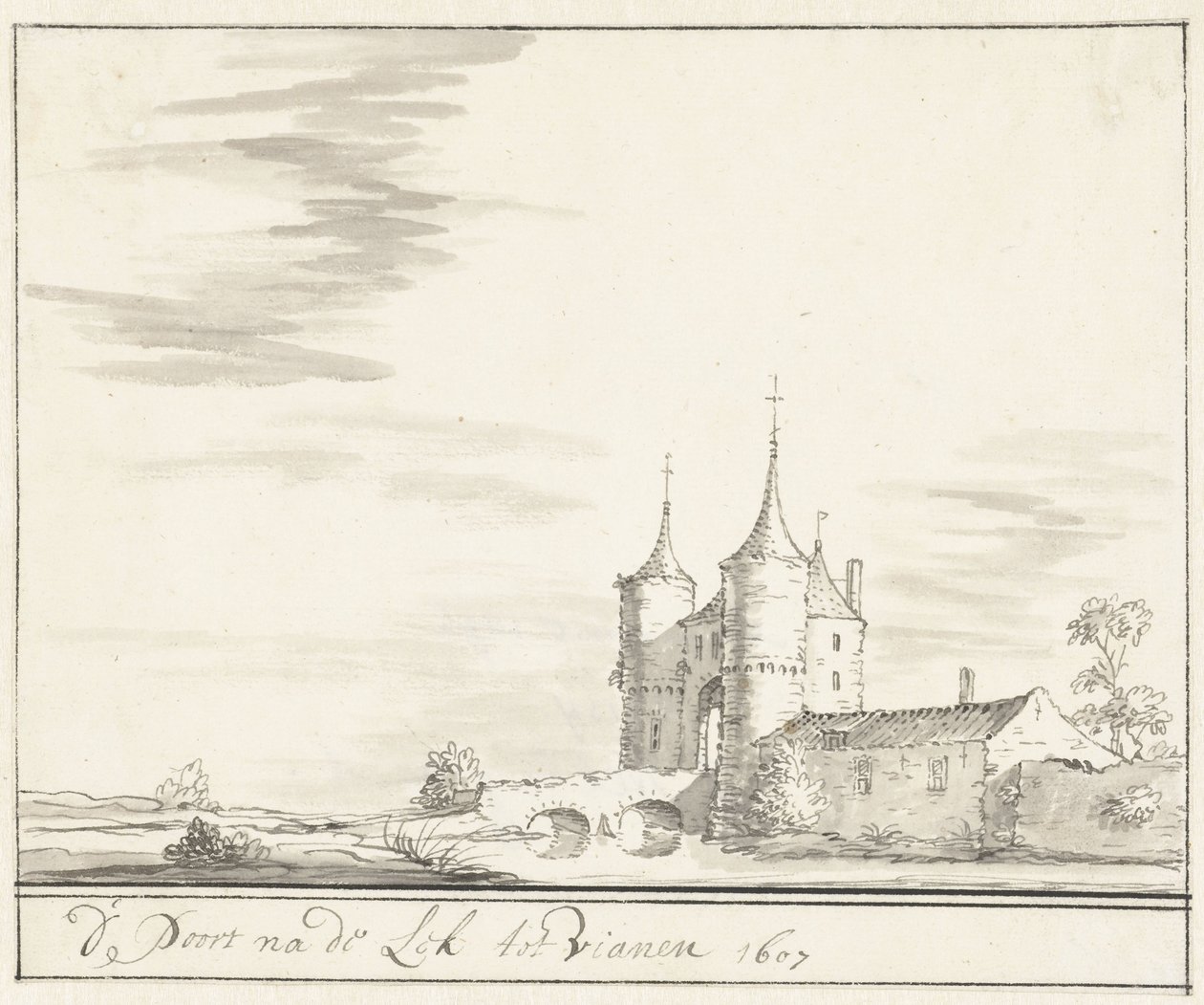 The Gate at the Lek in Vianen in 1607 by Jacobus Stellingwerff
