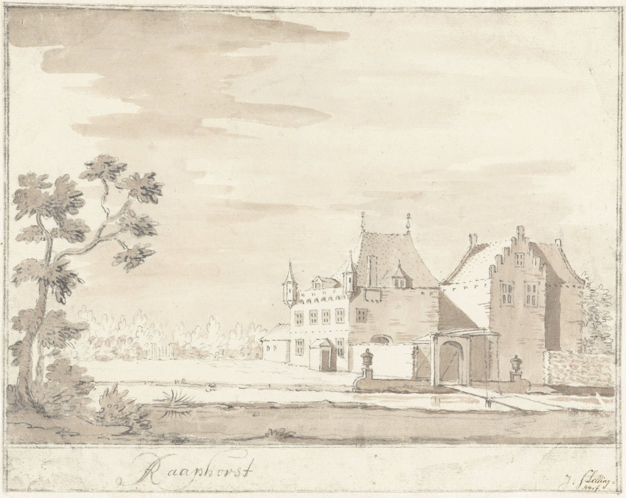 Castle Raaphorst near Wassenaar by Jacobus Stellingwerff