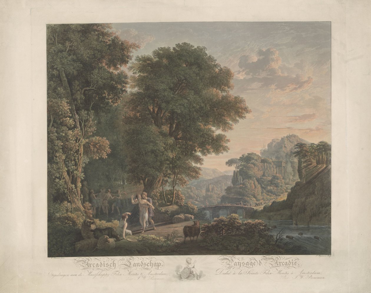 Arcadian Landscape with Dancing Figures by Jacobus Wijsman
