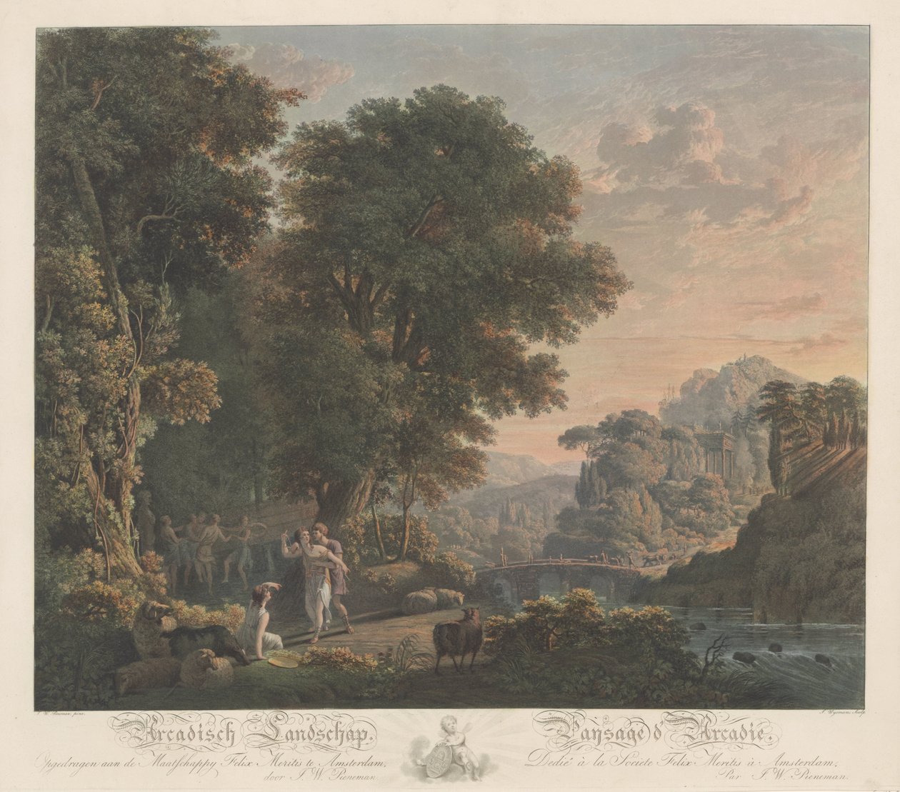 Arcadian Landscape with Dancing Figures by Jacobus Wijsman