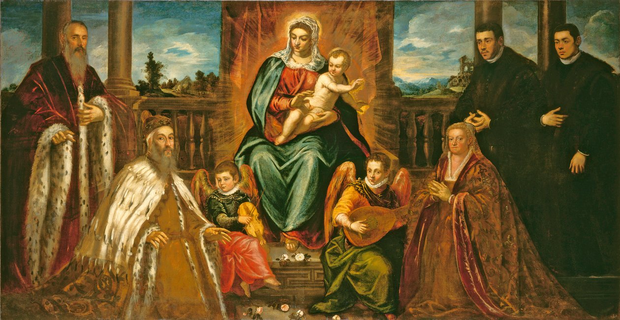 Doge Alvise Mocenigo and Family before the Madonna and Child by Jacopo Robusti Tintoretto