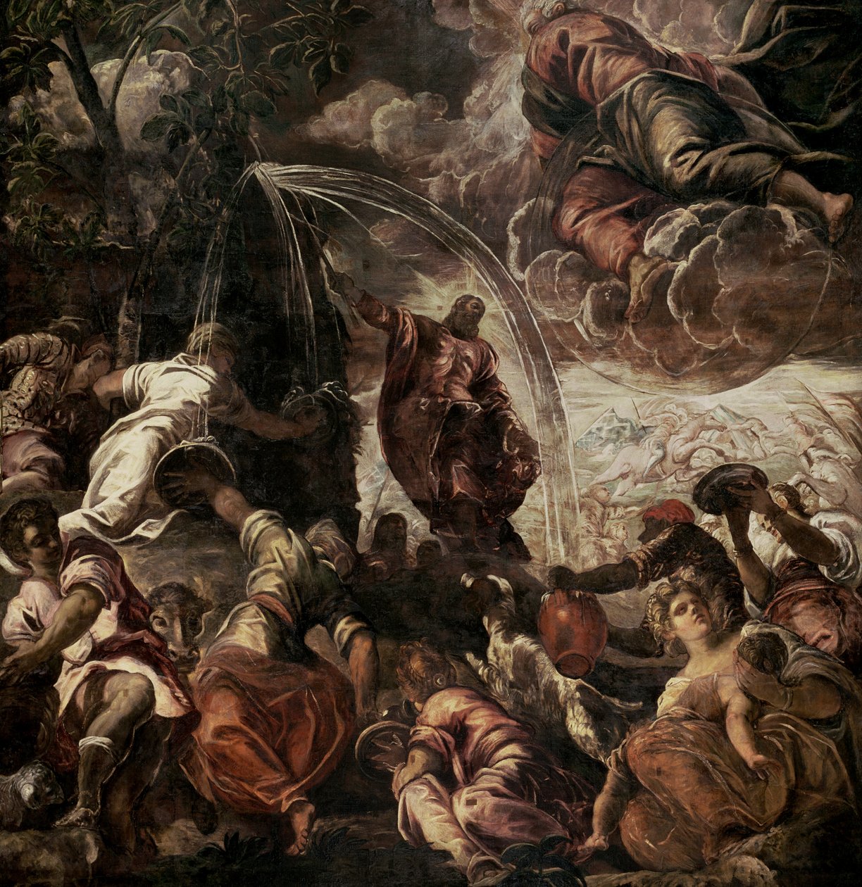 Moses Striking Water from the Rock by Jacopo Robusti Tintoretto