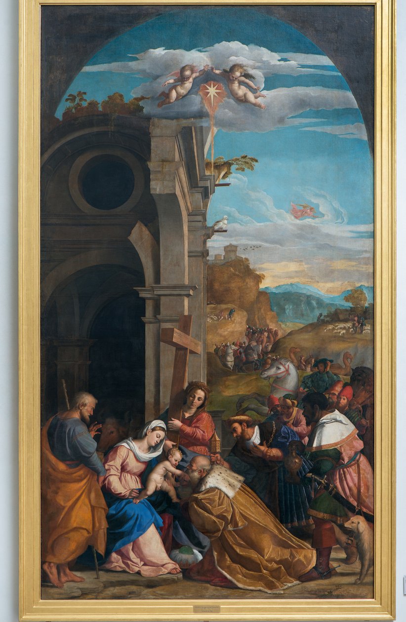 Adoration of the Magi in the presence of Saint Helen by Jacopo (c.1480 1528) Palma