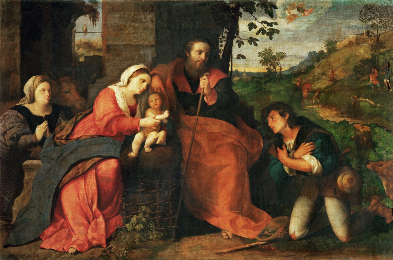 The Adoration of the Shepherds with Female Donor by Jacopo (c.1480 1528) Palma