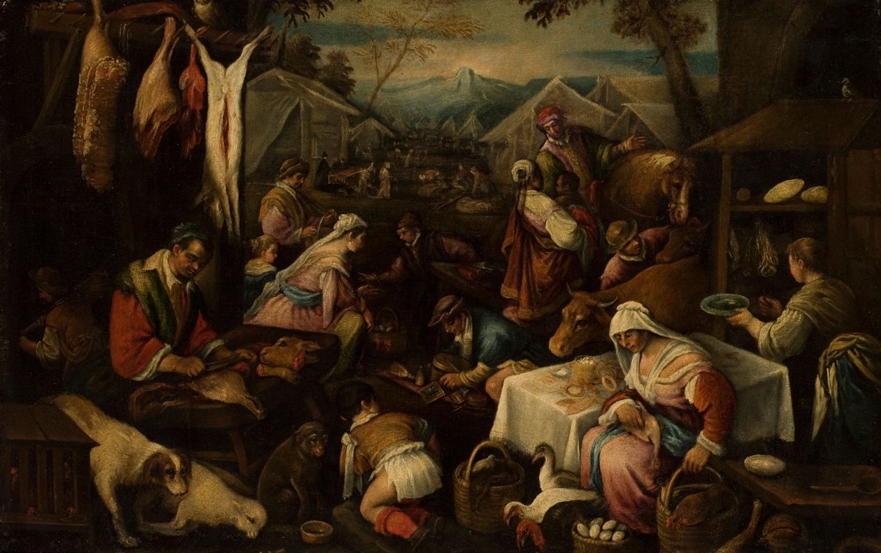 Market Scene by Jacopo Bassano