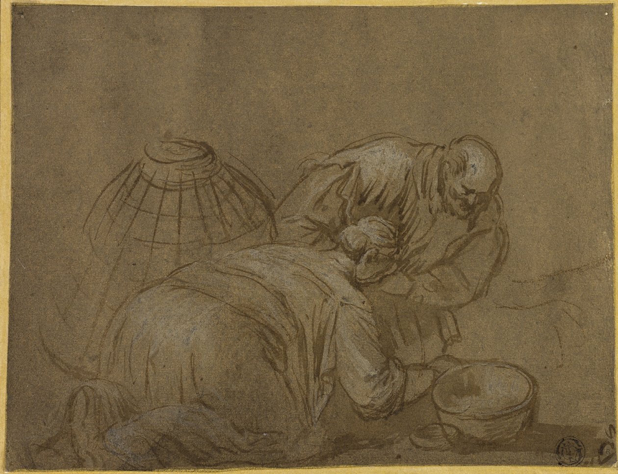 Peasant Couple Looking in a Basket by Jacopo Bassano