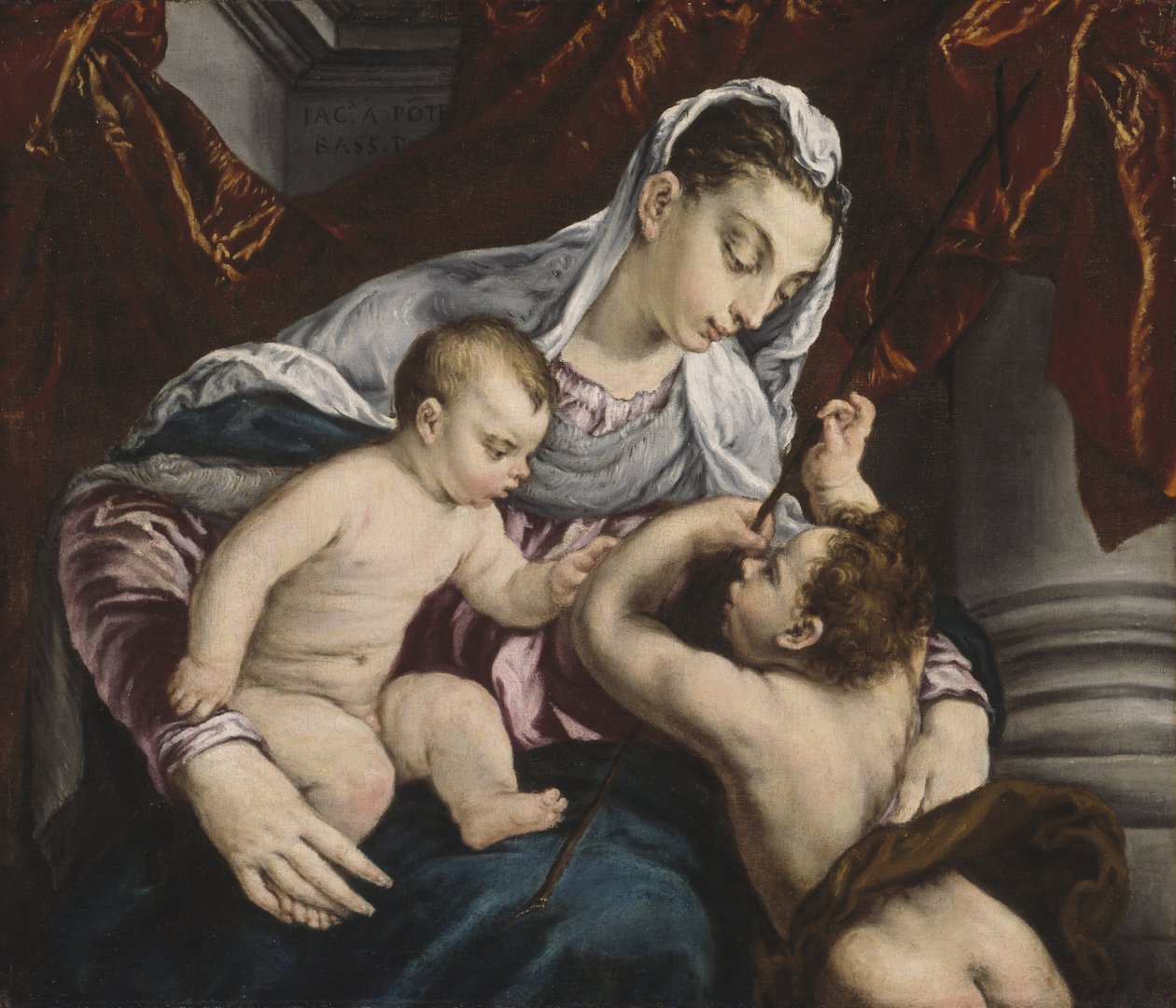 Virgin and Child with the Young Saint John the Baptist, 1560-65 by Jacopo Bassano
