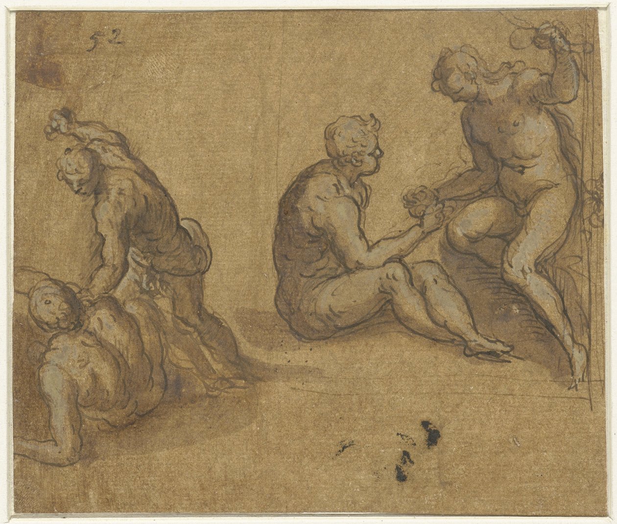 Adam and Eve under the tree and Cain killing Abel by Jacopo Palma (il Giovane)