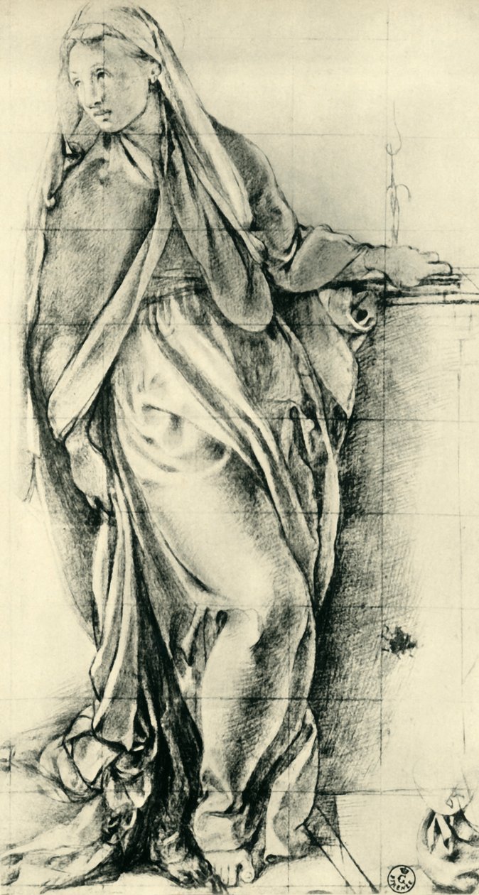 Sketch of the Virgin Mary for an Annunciation, mid-16th Century, 1943 by Jacopo Pontormo