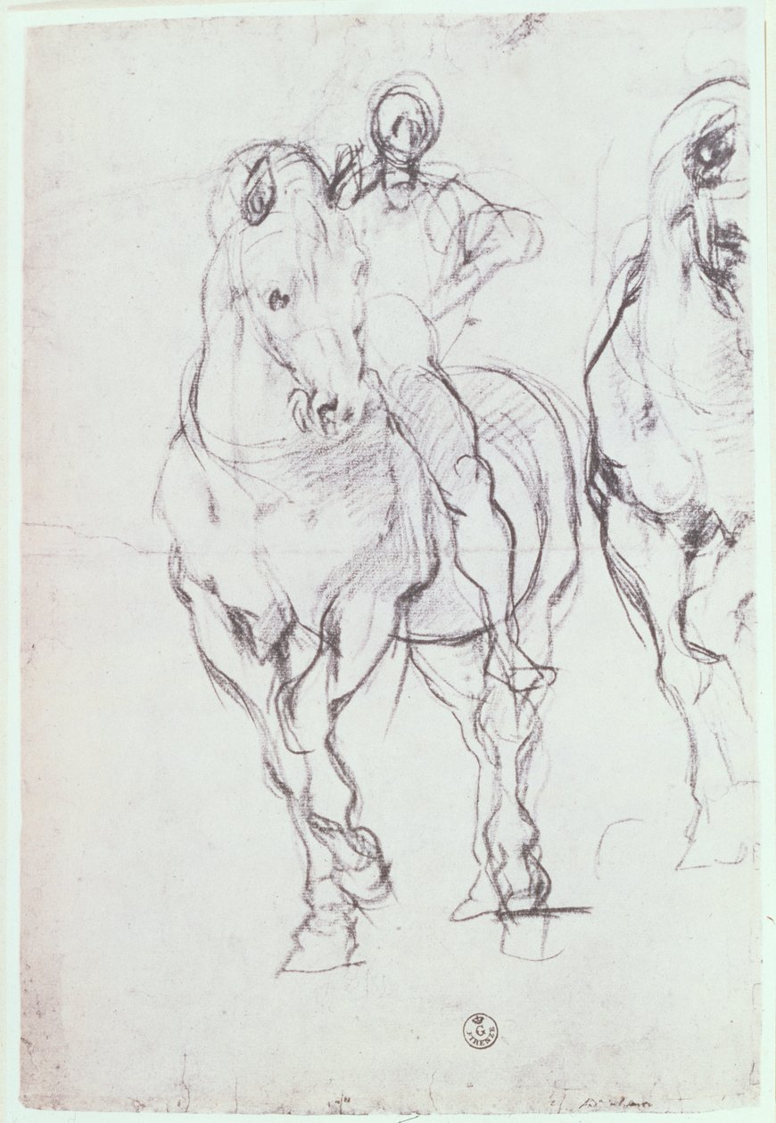 Study of a horseman for The Israelites Quenching Their Thirst in the Desert by Jacopo Pontormo