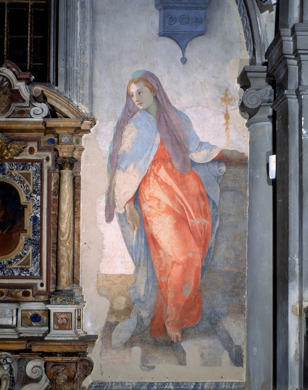 The Annunciation (detail) by Jacopo Pontormo