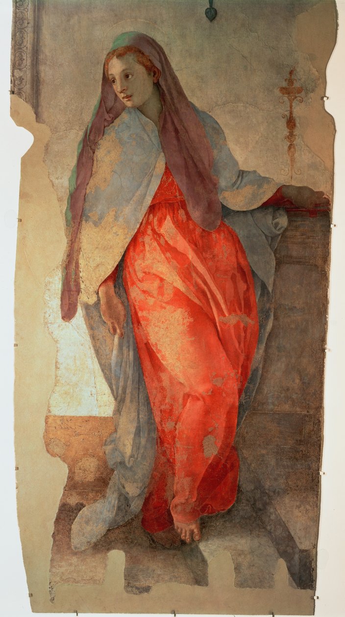 The Annunciation (detail) by Jacopo Pontormo
