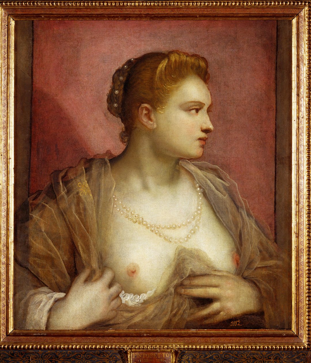 Lady Exposing Her Bosom; Perhaps the Famous Venetian Courtesan Veronica Franco by Jacopo Robusti Tintoretto