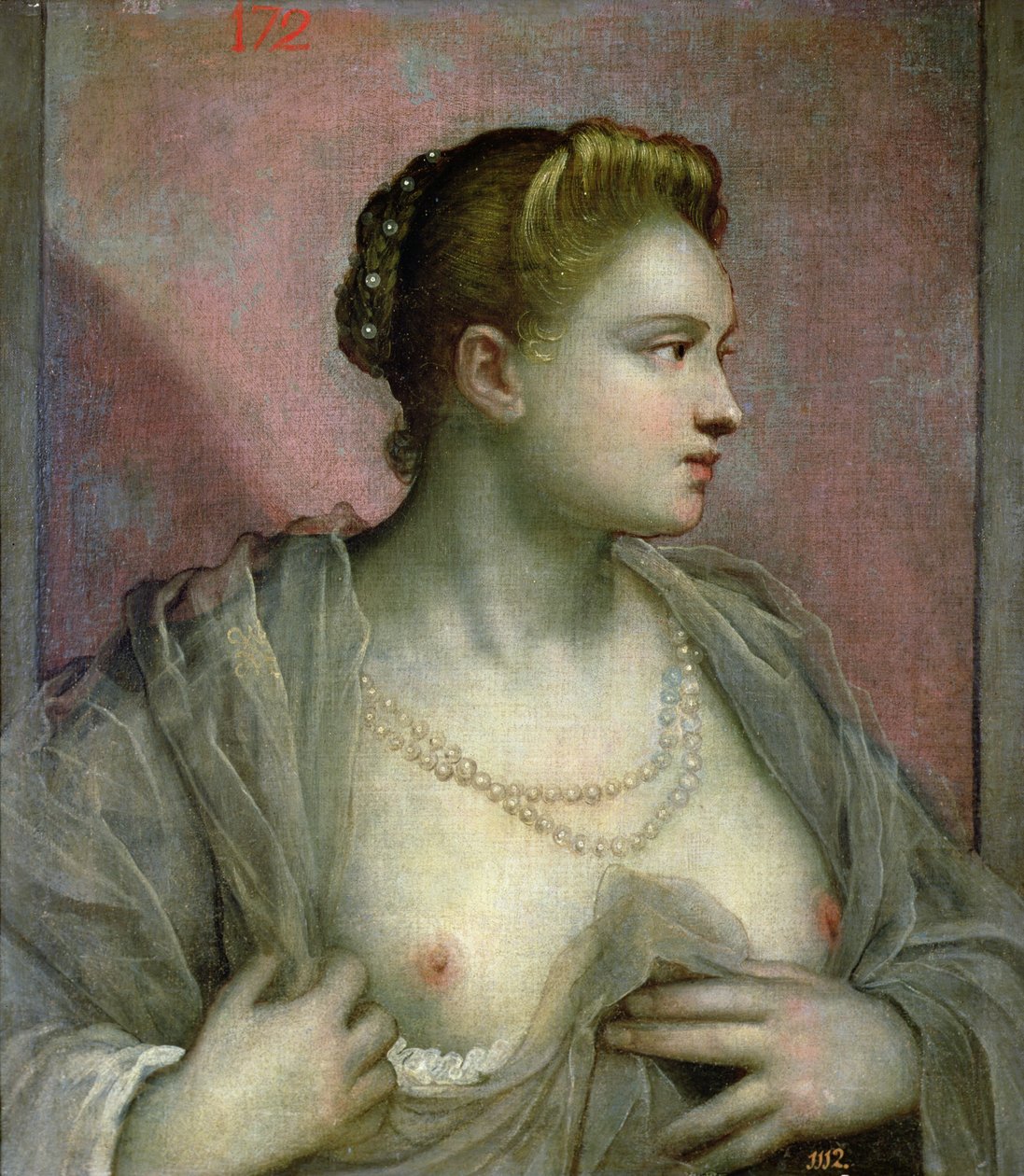 Portrait of a Woman Revealing Her Breasts by Jacopo Robusti Tintoretto