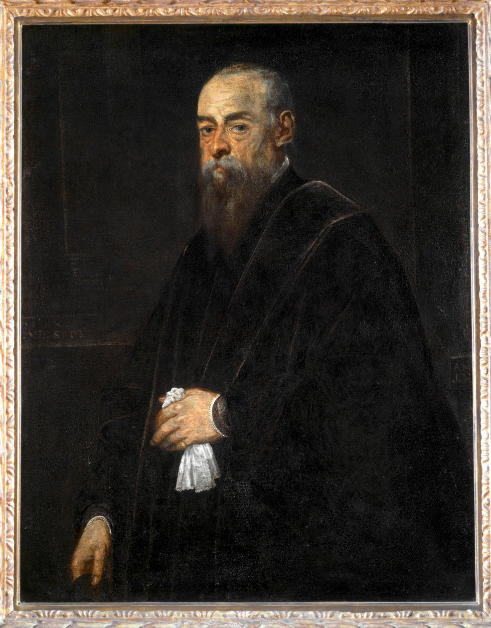 Portrait of an old man holding a handkerchief by Jacopo Robusti Tintoretto