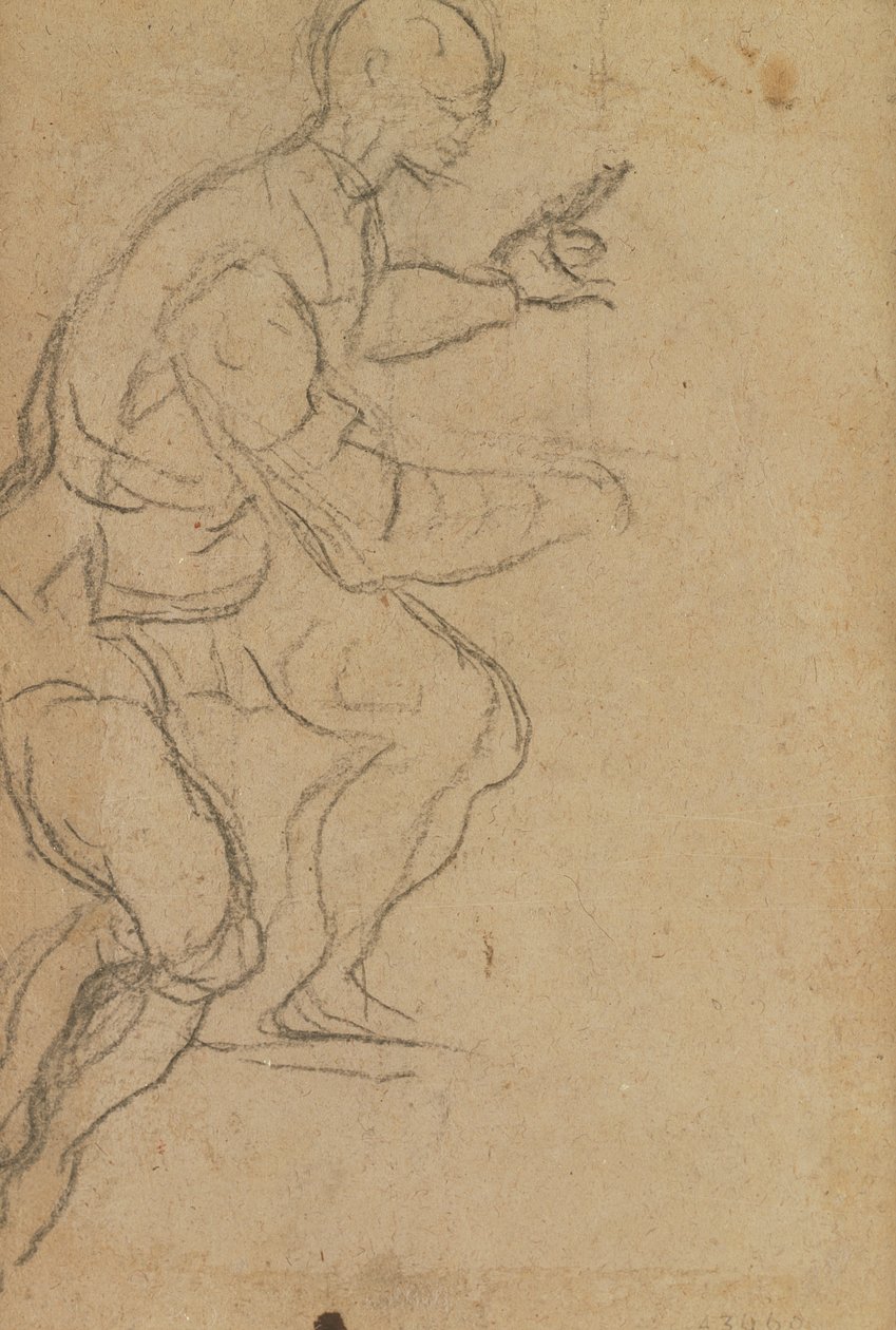 Seated Man seen from Below (verso) by Jacopo Robusti Tintoretto