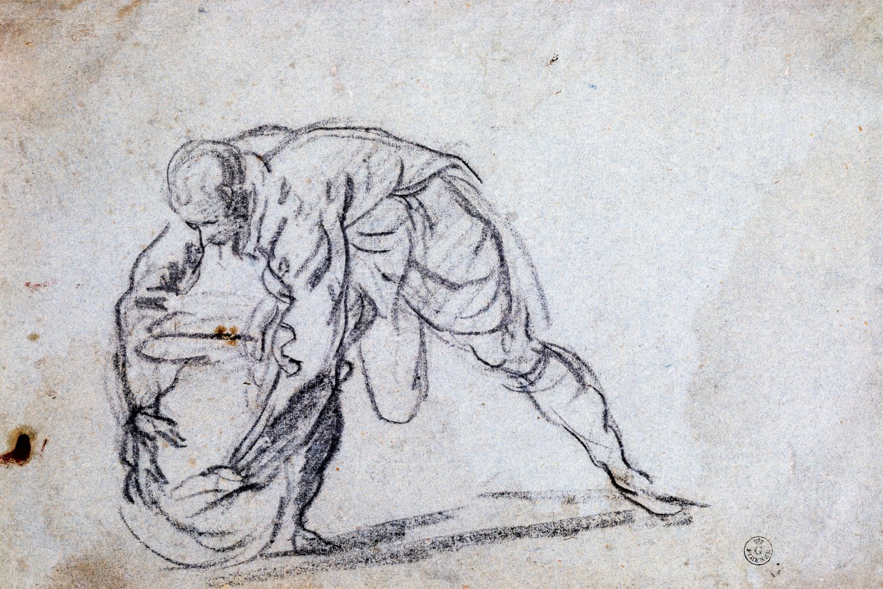 Study for Bent Male Figure by Jacopo Robusti Tintoretto