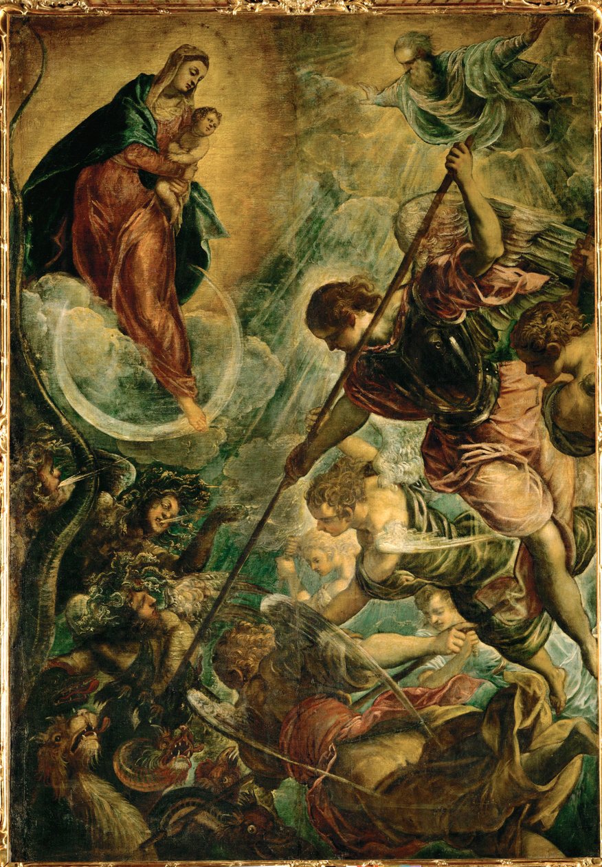 The Archangel Michael Fights Satan by Jacopo Robusti Tintoretto
