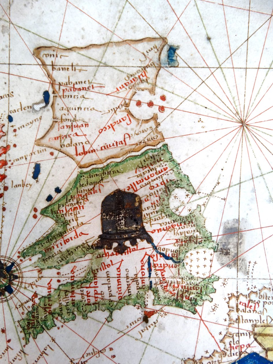 England, Wales and Scotland from a Renaissance map of Europe, 1528 by Jacopo Russo