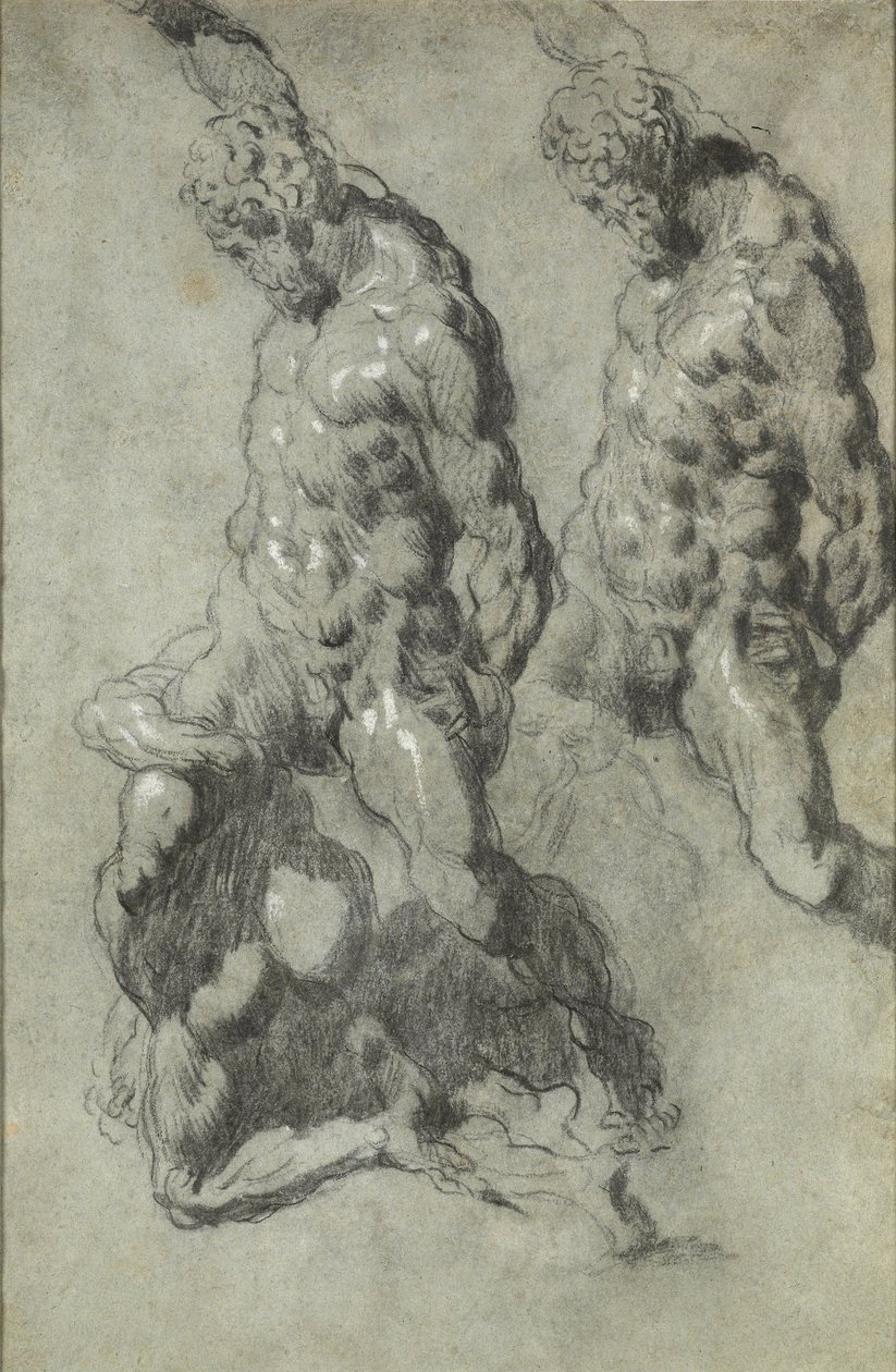 Two Studies of Samson Slaying the Philistines by Jacopo Tintoretto