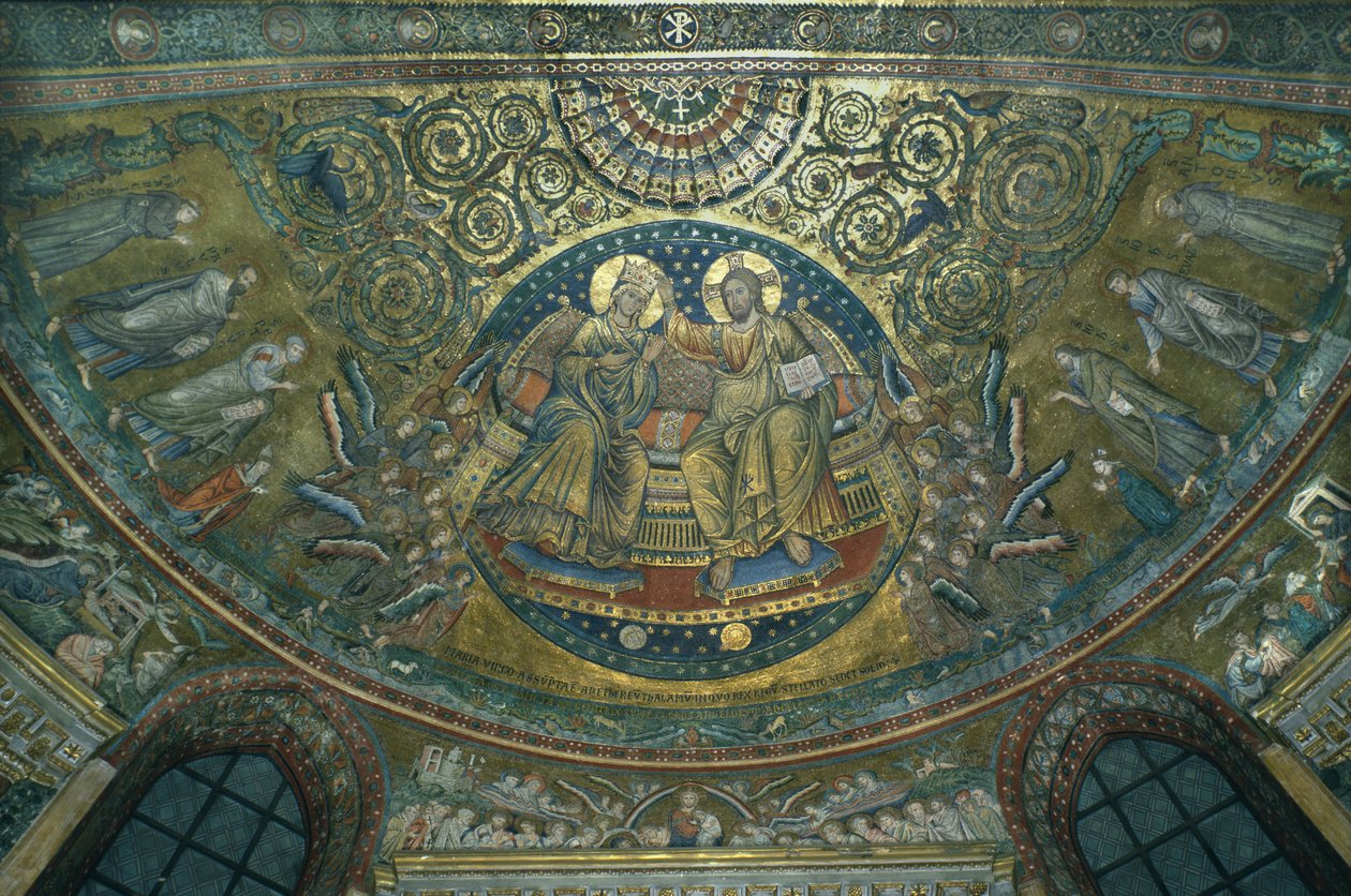 Coronation of the Virgin, Apse of the Basilica di S.Maria Maggiore, Rome, 1287-92 by Jacopo Torriti