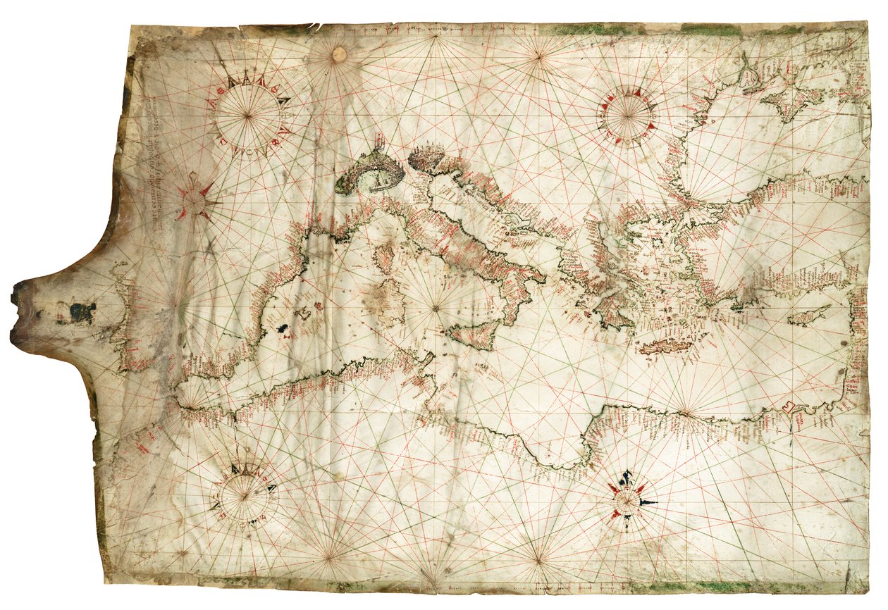 Mediterranean and Black Seas 1546 by Jacopo Vesconte Maggiolo