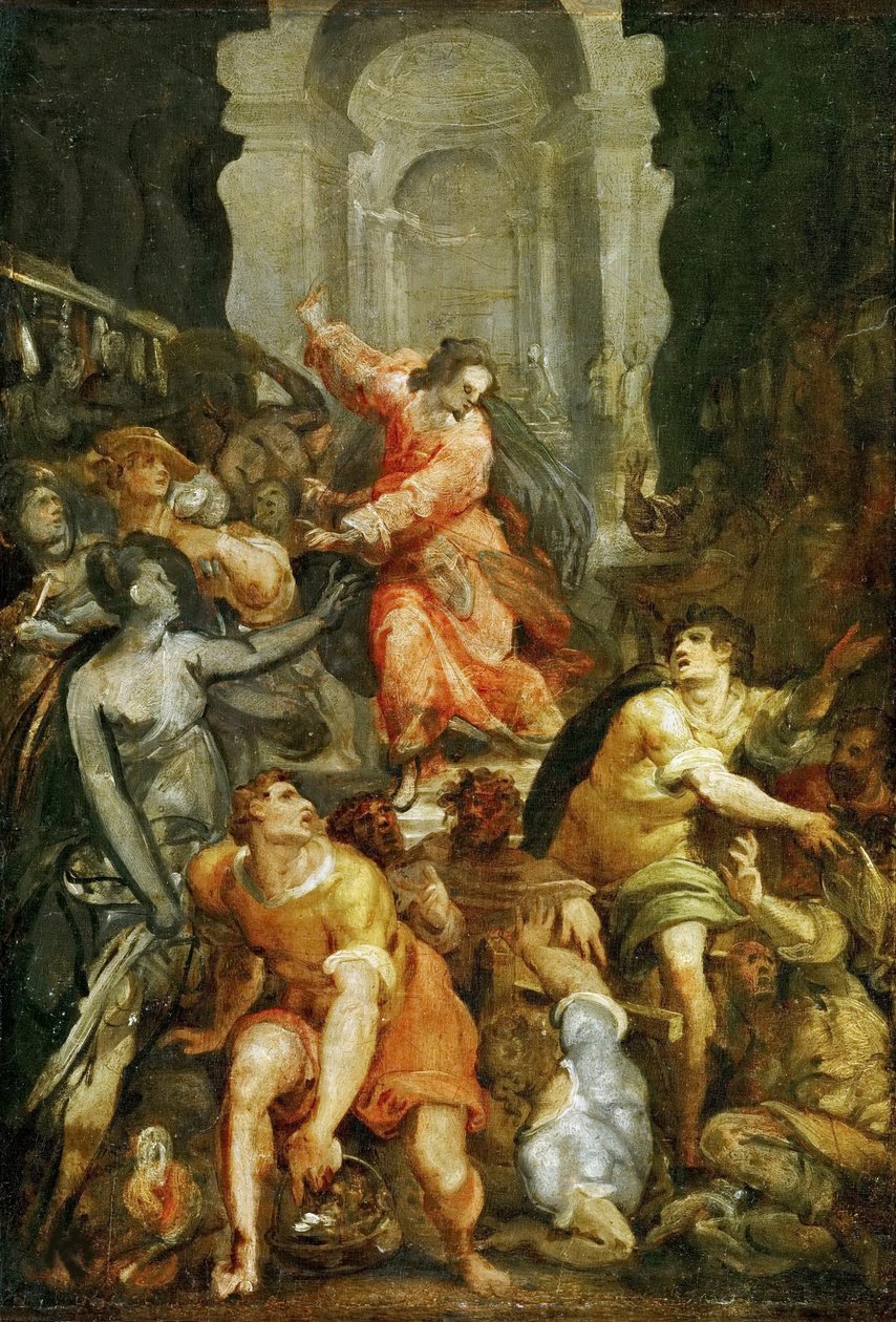 Christ Driving the Money Changers from the Temple, ca 1588 by Jacopo Zucchi