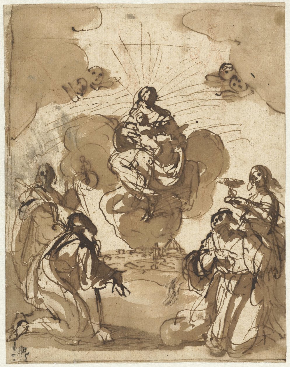 Four Saints Adoring Mary by Jacopo da Empoli