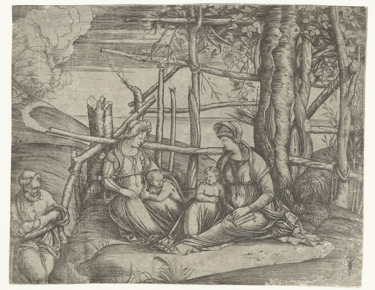 Holy Family with Elizabeth and John the Baptist by Jacopo de