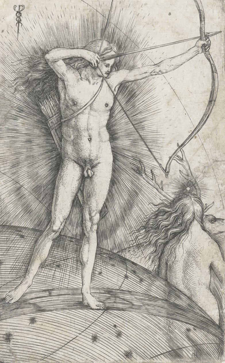 Apollo with Bow and Arrow on Celestial Globe and Diana with Deer, 1503-5 by Jacopo de Barbari