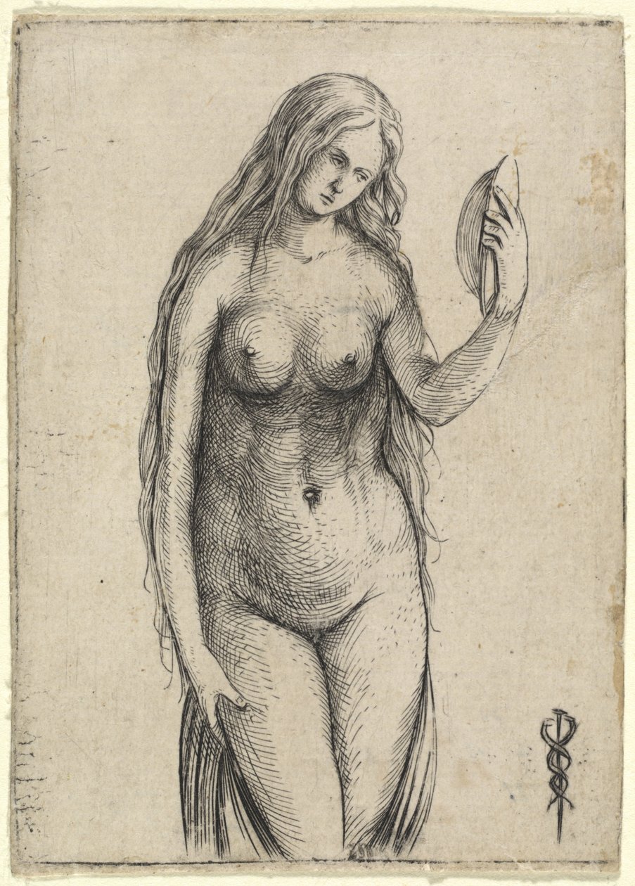 Nude Woman Holding a Mirror (Allegory of Vanitas) by Jacopo de