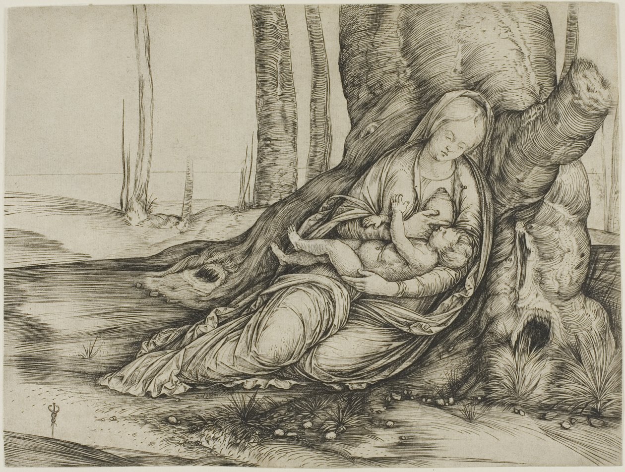 The Virgin and Child Reclining Against a Tree by Jacopo de