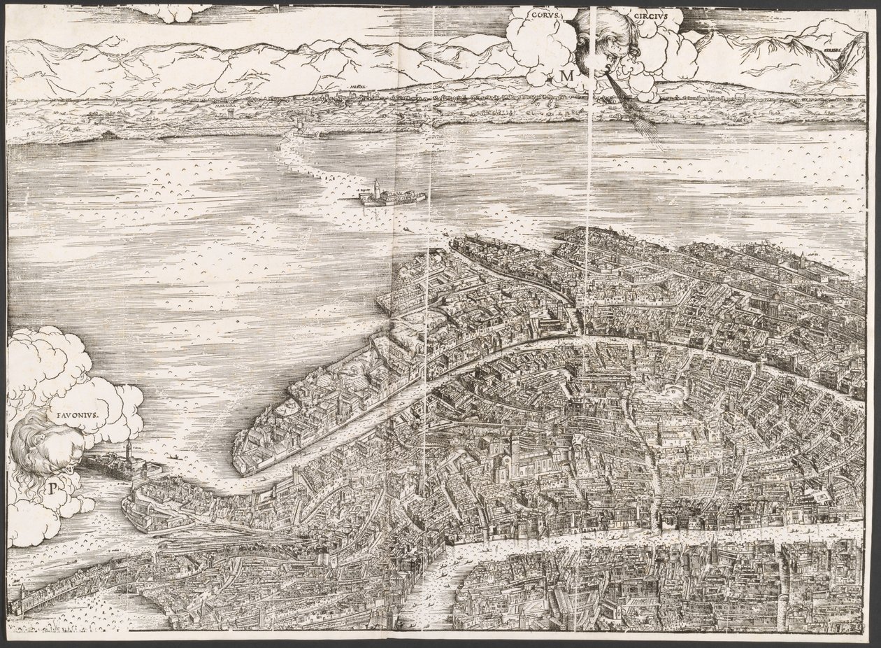 View of Venice (upper left block) by Jacopo de
