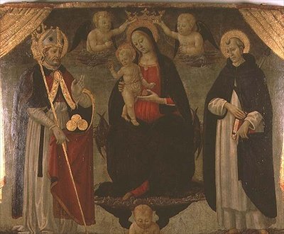 Madonna flanked by St. Nicholas and St. Peter Martyr by Jacopo del Sellaio