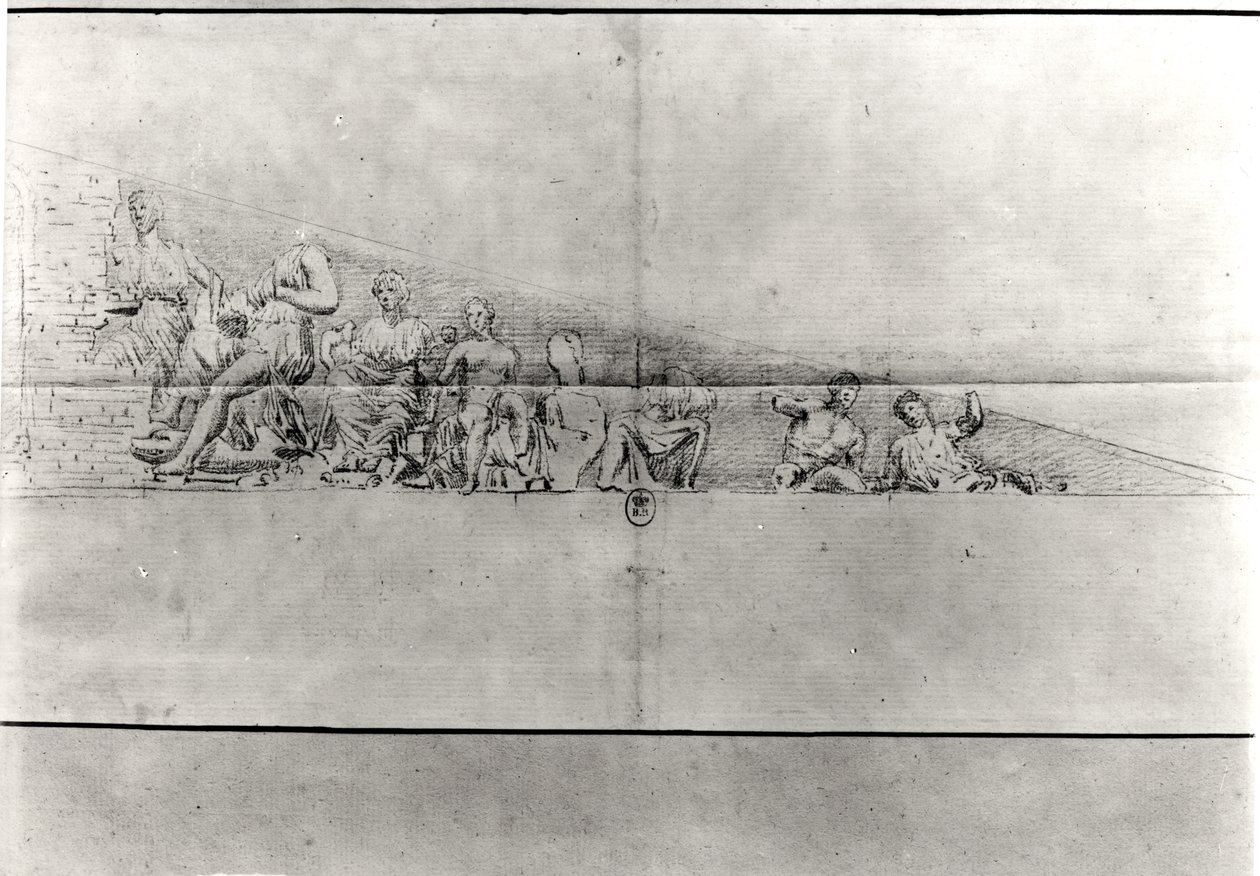 Study of the frieze from a pediment of the Parthenon by Jacques Carrey