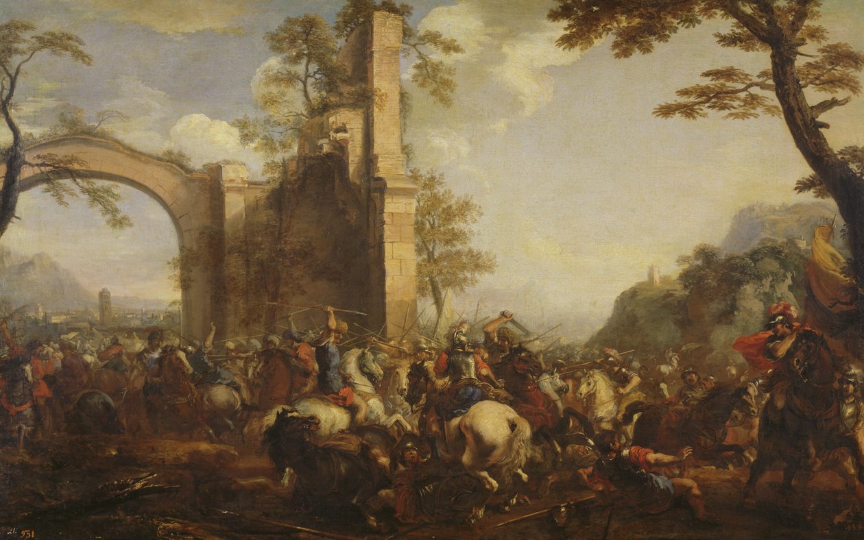 The Battle of Lepanto between the Christians and the Moslems by Jacques Courtois