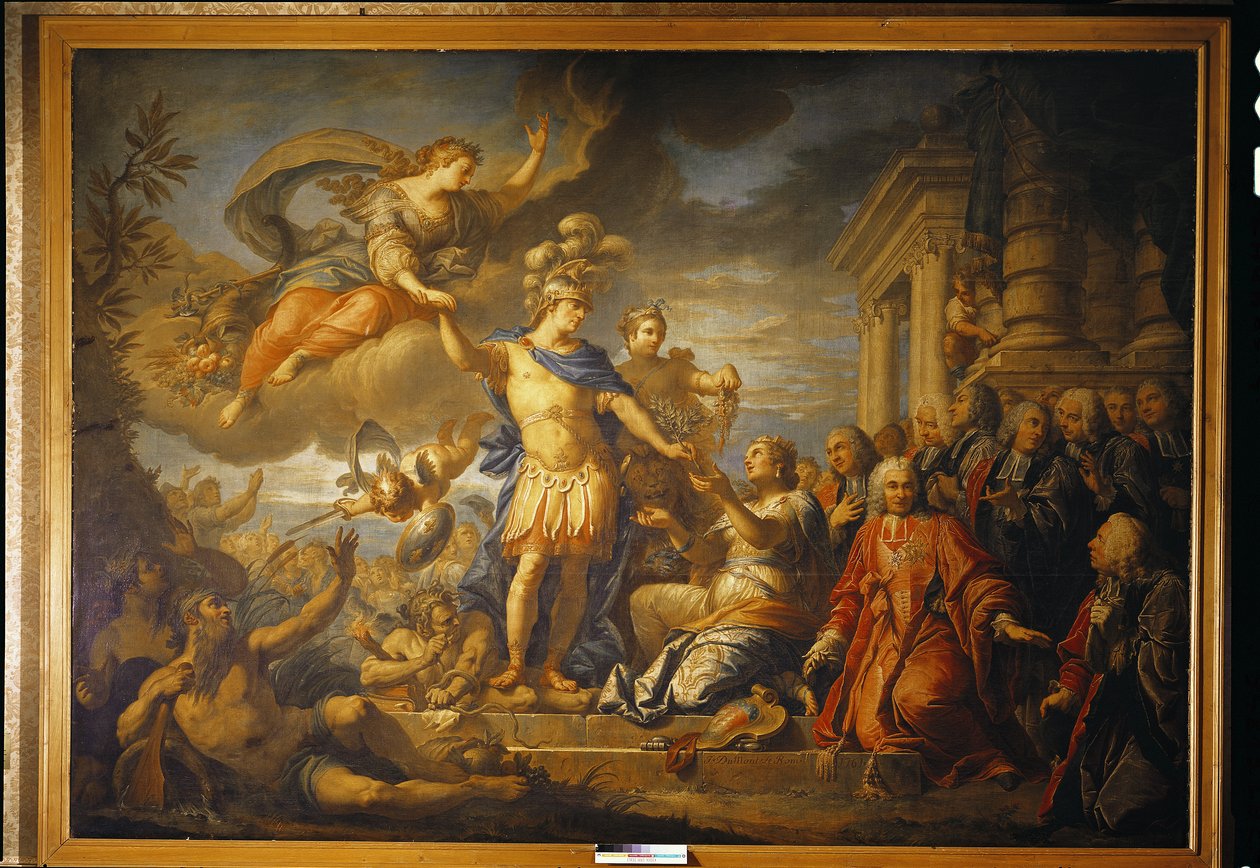 Allegory of the Peace of Aix-la-Chapelle, 1761 by Jacques Dumont