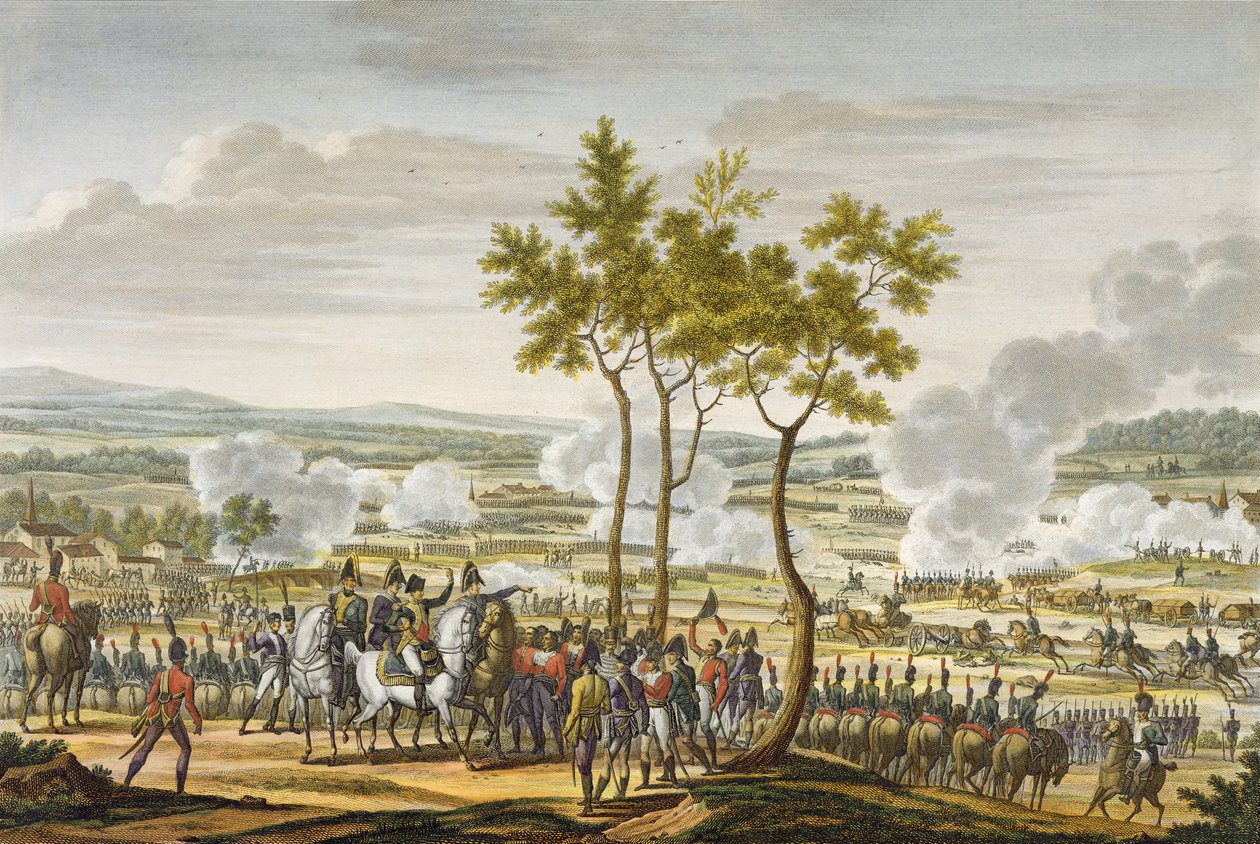 The Battle of Abensberg, 20 April 1809 (engraved by Edme Bovinet) by Jacques Francois Joseph Swebach