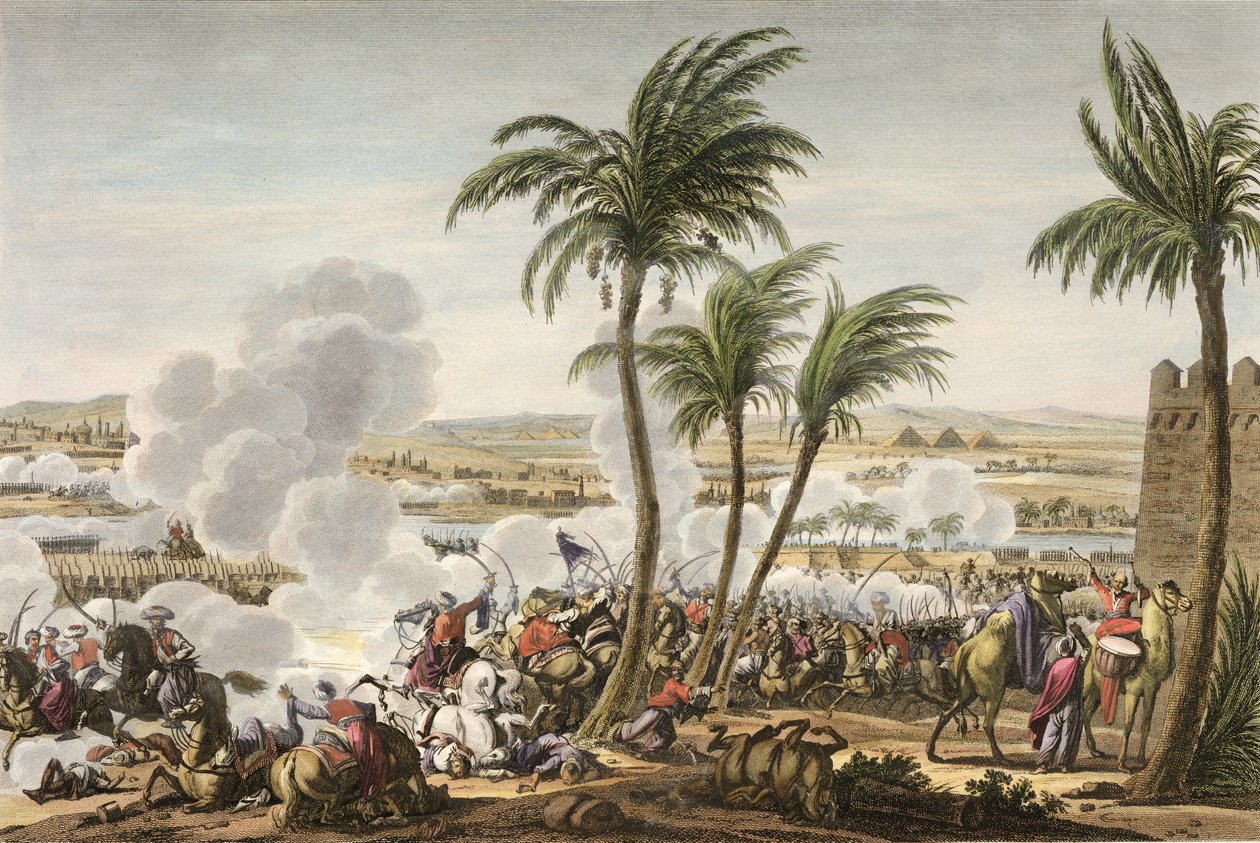 The Battle of the Pyramids, 3 Thermidor, Year 6 (21 July 1798) engraved by Louis Francois Couche by Jacques Francois Joseph Swebach
