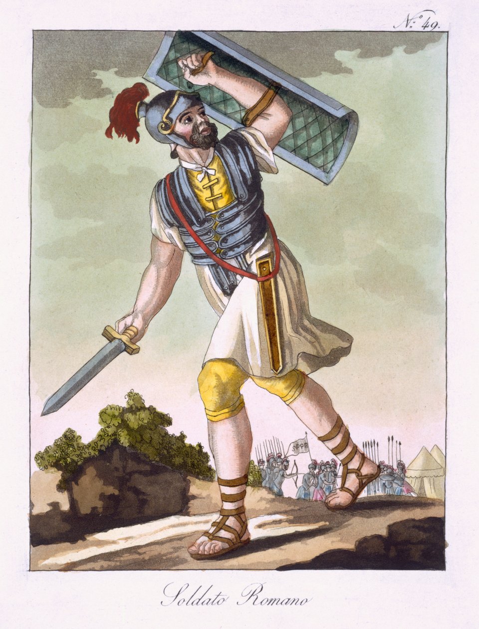A Roman Foot Soldier, from 'Antique Rome' engraved by Labrousse ...